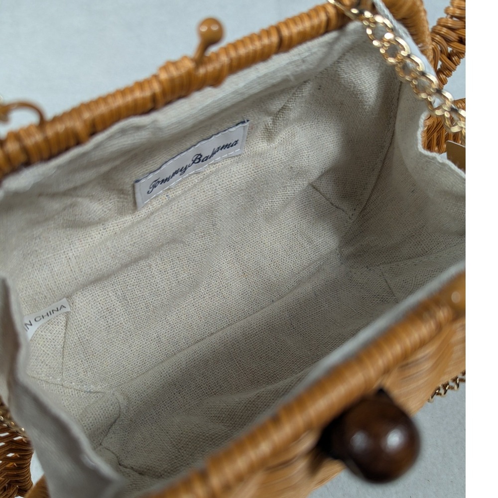 NEW Tommy Bahama Crab Wicker Crossbody Bag Natural Rattan Novelty Clutch CR1000 - Picture 3 of 4